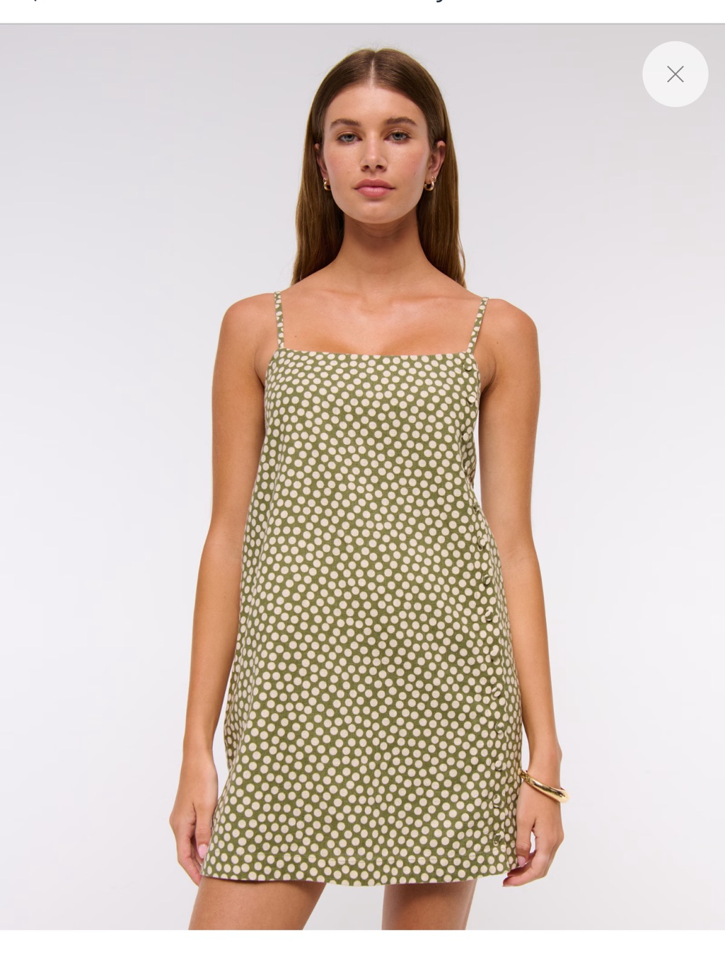 Abercrombie & Fitch Olive Polka Dot Slip Mini Dress